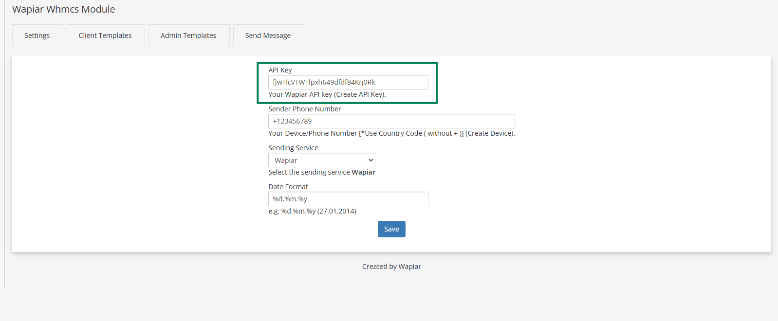 API Settings